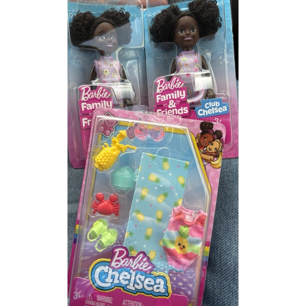 New Two Barbie 6.3" Chelsea Small Doll Purple Floral Dress Club Chelsea & Friend
